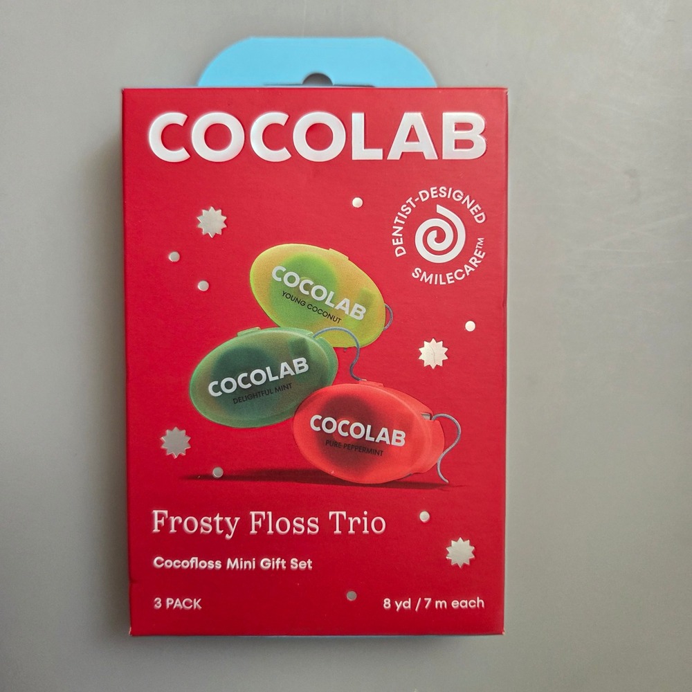 Cocofloss Frosty Floss Trio Mini Gift Set 3 Pack Coconut Mint Peppermint 8yd